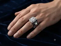 Crown Emblem Statement Ring