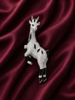 Crystal Deer Statement Brooch