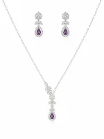 Royal Amethyst Teardrop Necklace Set