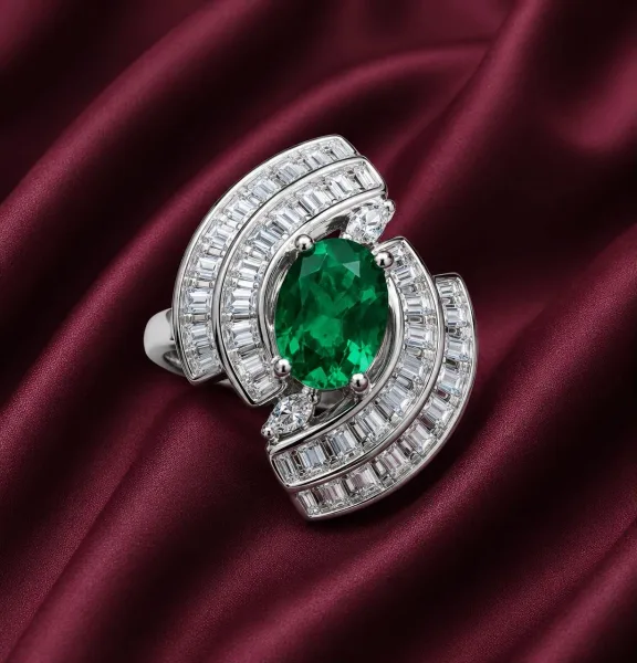 Emerald Baguette Luxe Ring