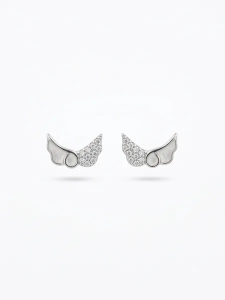 Seraphic Grace: Angel Wing Stud Earrings