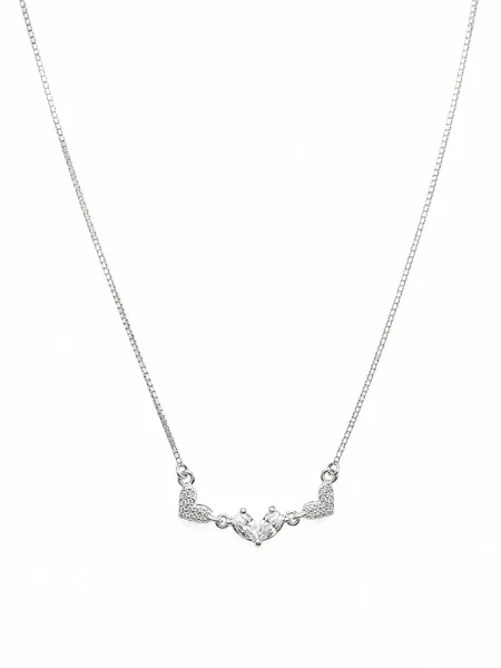 Heart & Leaf Crystal Necklace