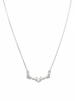 Heart & Leaf Crystal Necklace