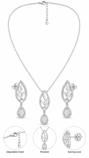 The Laurel Drop Collection with pandet and earings