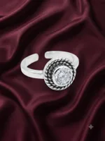 Elegant Round Halo Solitaire  Toe Ring