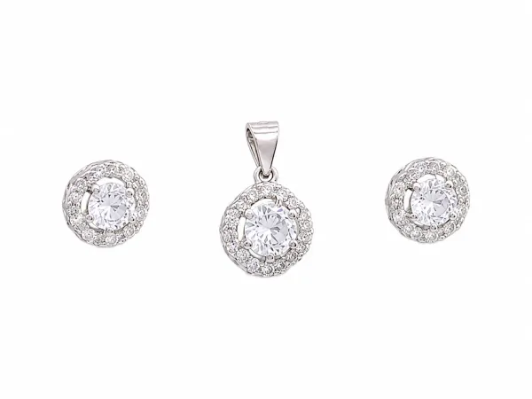 Classic Round Pendant & Earring Set