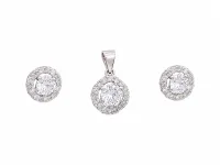 Classic Round Pendant & Earring Set