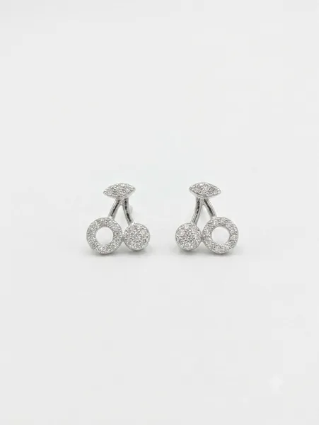 Sparkling Cherry Diamond Stud Earrings