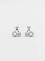 Sparkling Cherry Diamond Stud Earrings