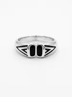 Silver Enamel Statement Ring