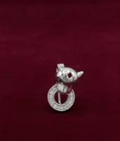Emerald-Eyed Silver Panther Collar Brooch