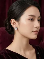 Frosted Petal Bloom Diamond Stud Earrings