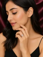 Sterling Silver Round Solitaire  ring