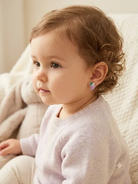 Grape Bunch Enamel Stud Earrings (Kids/Toddler Edition)