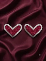 Ruby Romance Heart Earrings