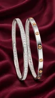 Silver Dual Tone Bangle