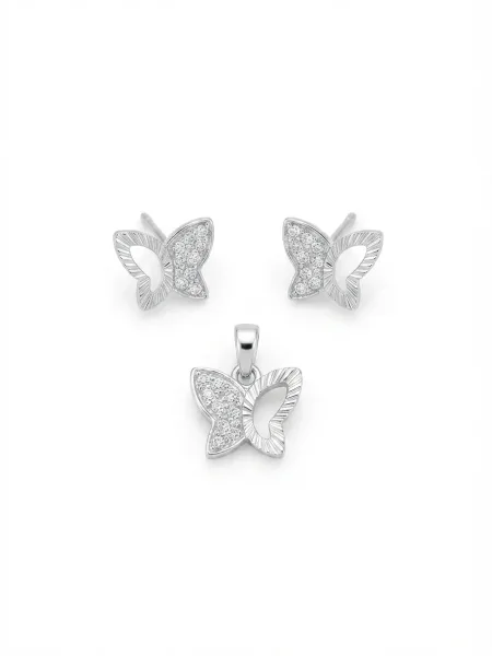 Celestial Butterfly Jewellery Pendant with earrings and ring