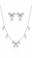 Celeste Bow Elegance Necklace & Earrings Set