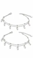 Silver Double-Layer Musical Note Anklet