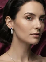 Sapphire Cascade Hoops ​Midnight Teardrop