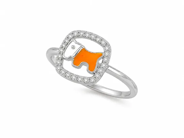 Cute Orange Puppy Kids Ring