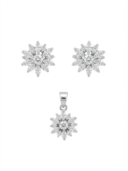 Celestial Bloom Jewellery Set  with pendant and Ring