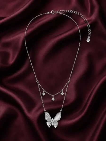 Butterfly Layered Statement Pendant