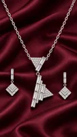 Silver Geometric Elegance set