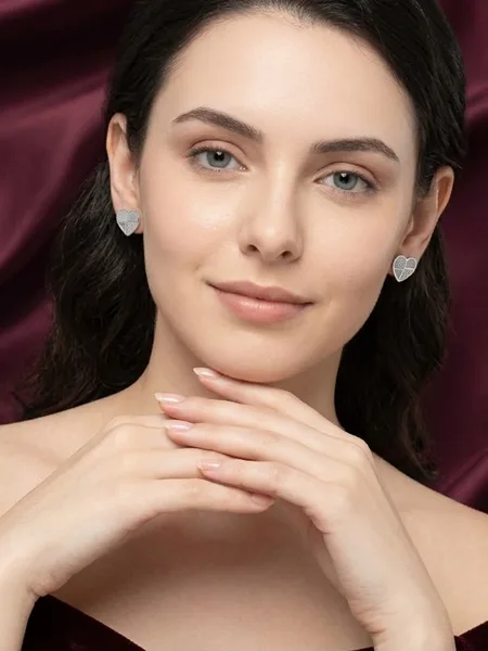 Heart Crystal Stud Earrings