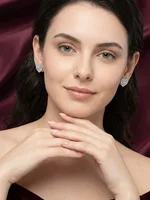 Heart Crystal Stud Earrings