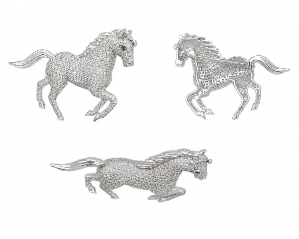 Royal Galloping Horse Brooch