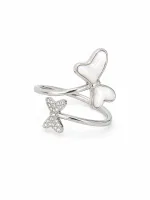 Butterfly Heart Pearl Ring