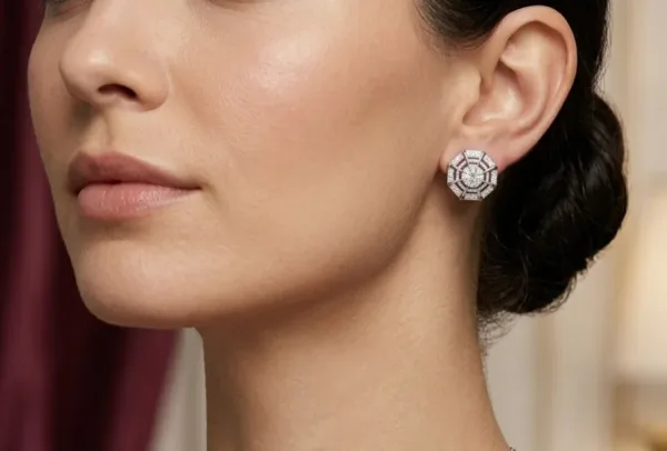 Hexa Radiance Stud Earrings