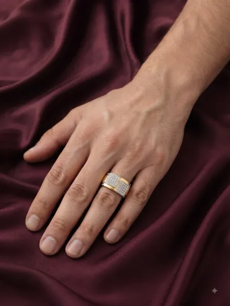 Silver & Gold Dual-Tone Band Ring