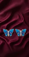 Vibrant Blue Enamel Butterfly Stud Earrings (Silver Finish)