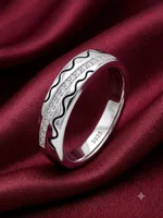 Silver Wavy Pave Ring