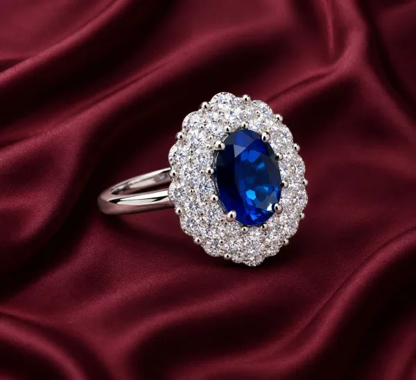 Sapphire Classic Halo Ring