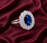 Sapphire Classic Halo Ring