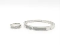 The Slate Inlay Bangle with Ring