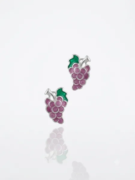 Grape Bunch Enamel Stud Earrings (Kids/Toddler Edition)