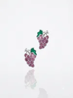 Grape Bunch Enamel Stud Earrings (Kids/Toddler Edition)