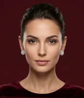 Celestial Solitaire Halo Stud Earrings