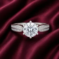 Elegant Round Cut Silver Ring