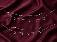 Silver Double-Layer Musical Note Anklet