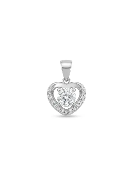 Floating Diamond Halo Heart Pendant