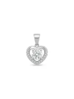 Floating Diamond Halo Heart Pendant