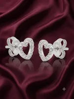 Open Pavé Heart Studs