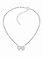 Double Heart Teardrop 925 Sterling Silver Mangalsutra