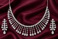 Radiant Teardrop Silver Jewelry Set