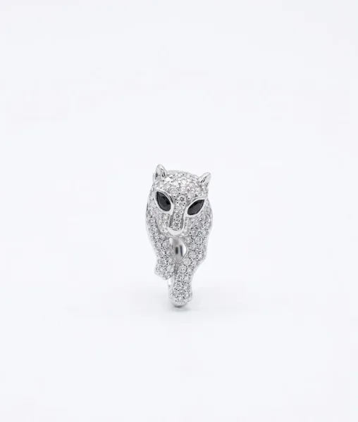 Luxury Diamond-Encrusted Panther Collar Brooch
